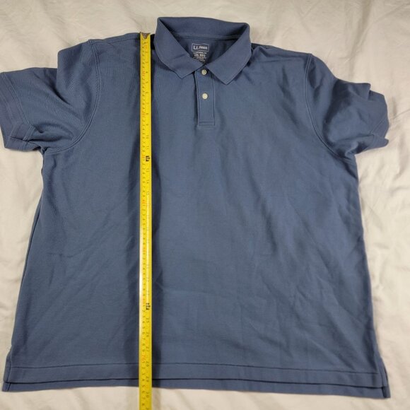 LL Bean Mens XXL Reg Traditional Fit Polo Shirt Dark Blue Short Sleeve Work - Picture 6 of 7